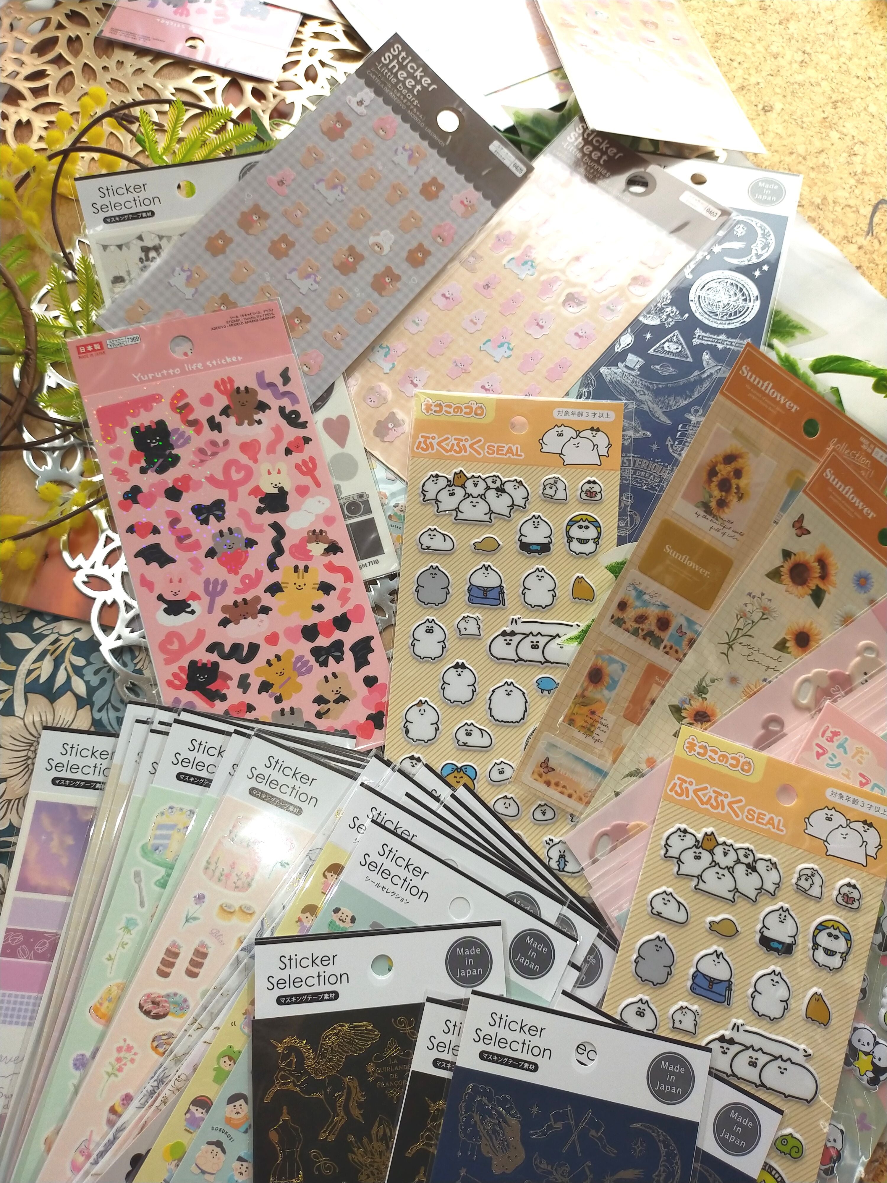 Cute Japanese stickers Washi paper ,GAIA _ Japanese sweets / Rice balls /  Bunbori / Sakura