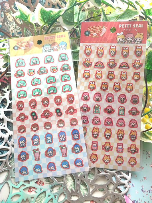Hatsune Miku's diner Sheet Sticker Petit Seal, Synapse Japan_ Green / Red