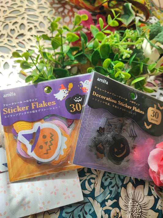 Halloween Flake Sticker ,amifa_ Orange 30p /Black 30p