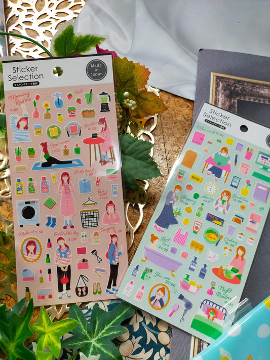 Sticker Selection Design Seals Routine ,GAIA_ Morning Routine / Office Work