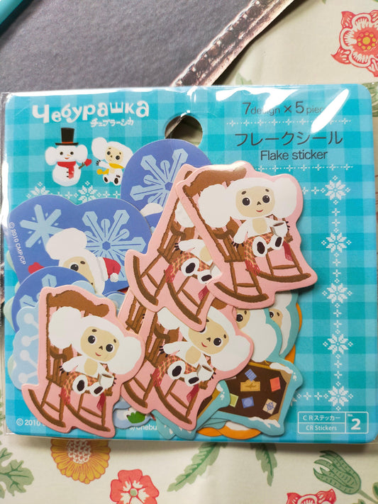 Flak sticker Cheburashka Pukkuri seal,daiso