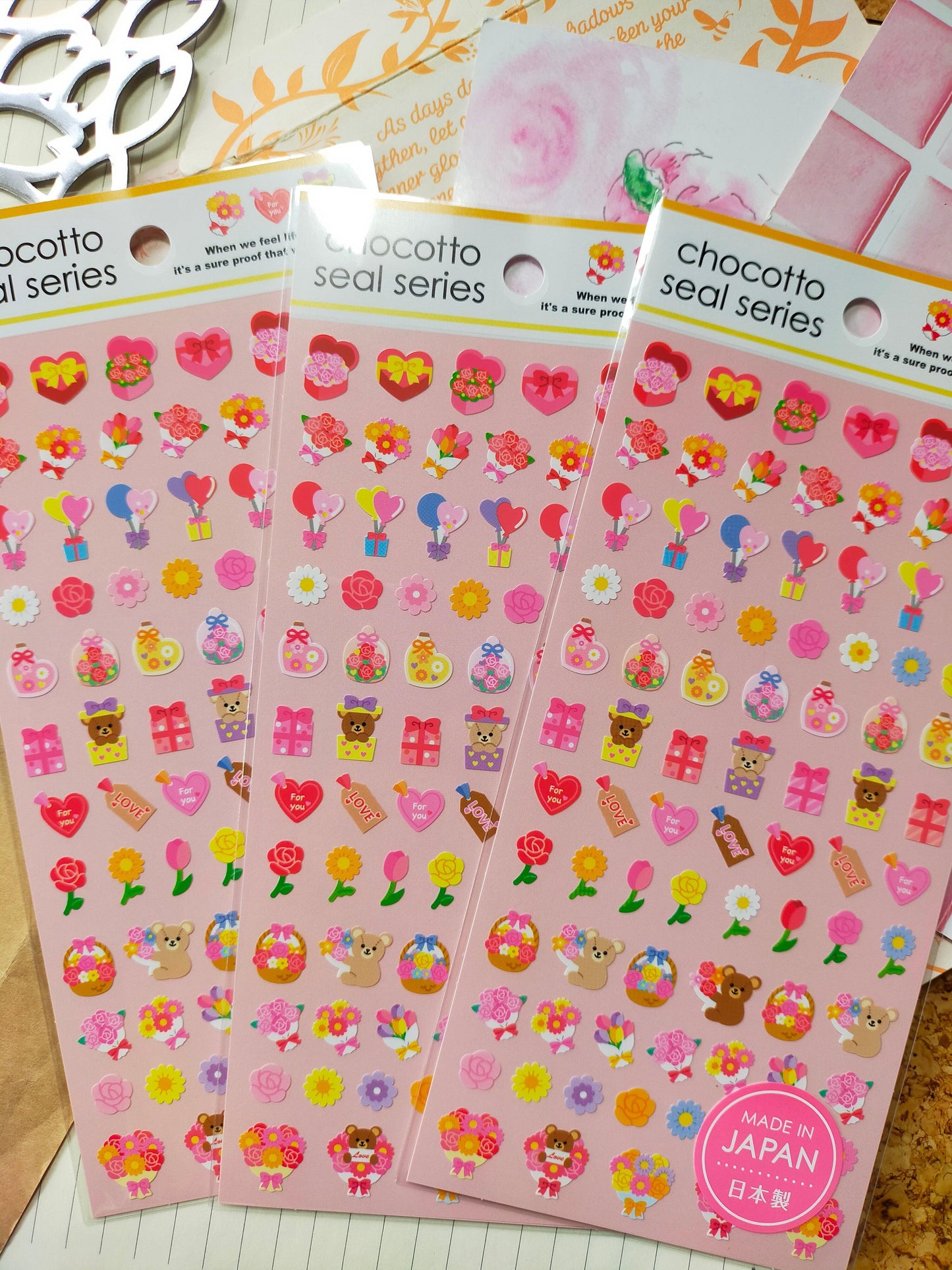 Chocotto Seal Series colors, GAIA_ Red Gift Flower / PINK Strawberry / Yellow Cookies / Green Gummy Candy / Chocolate Mint / Chocolate Cake