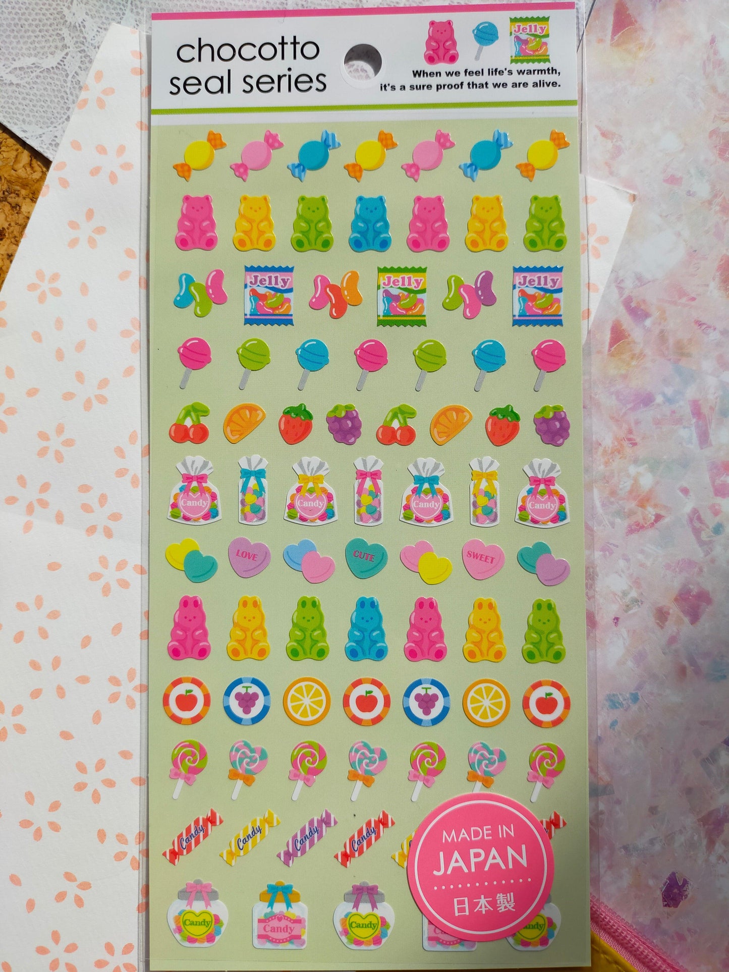 Chocotto Seal Series colors, GAIA_ Red Gift Flower / PINK Strawberry / Yellow Cookies / Green Gummy Candy / Chocolate Mint / Chocolate Cake
