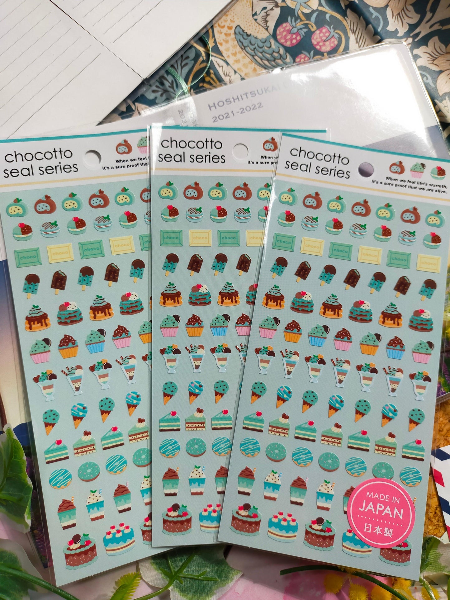 Chocotto Seal Series colors, GAIA_ Red Gift Flower / PINK Strawberry / Yellow Cookies / Green Gummy Candy / Chocolate Mint / Chocolate Cake