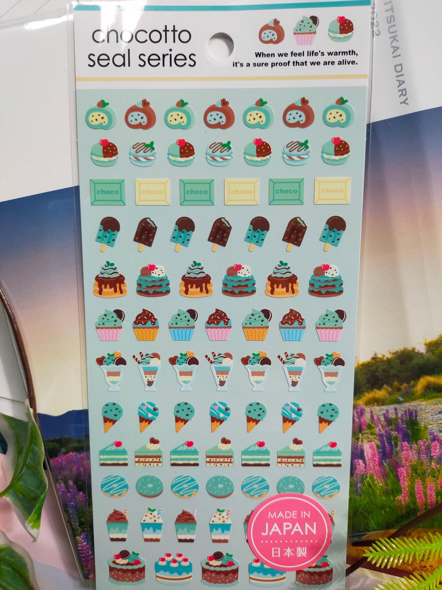 Chocotto Seal Series colors, GAIA_ Red Gift Flower / PINK Strawberry / Yellow Cookies / Green Gummy Candy / Chocolate Mint / Chocolate Cake
