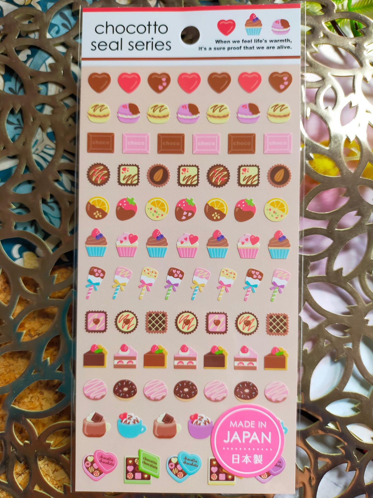 Chocotto Seal Series colors, GAIA_ Red Gift Flower / PINK Strawberry / Yellow Cookies / Green Gummy Candy / Chocolate Mint / Chocolate Cake