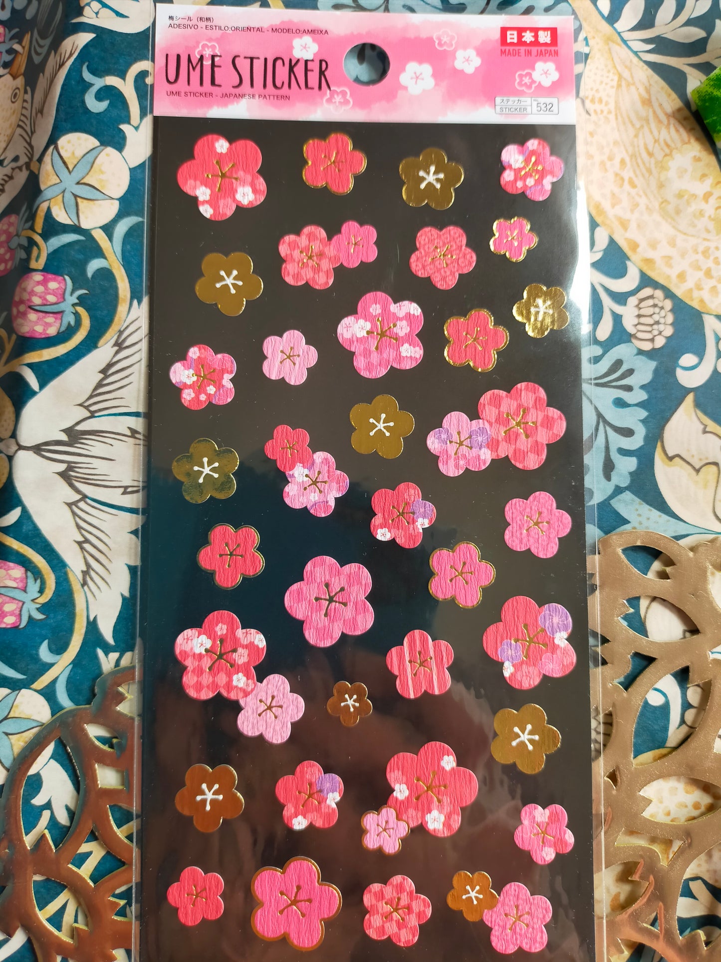 Spring Stickers black, daiso_Sakura / Ume