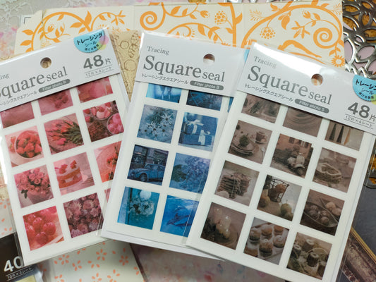 Tracing Square Seal Filter photo ,Kyowa_ Red 48p / Blue 48p / Brown 48p