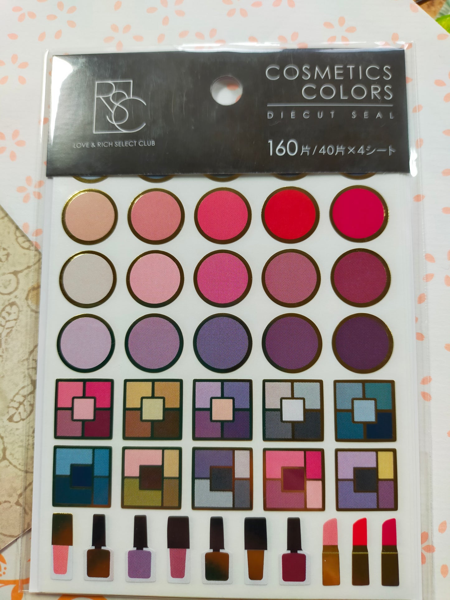 Cosmetics Colors Die cut seal 160p 40p*4sheets., Kyowa