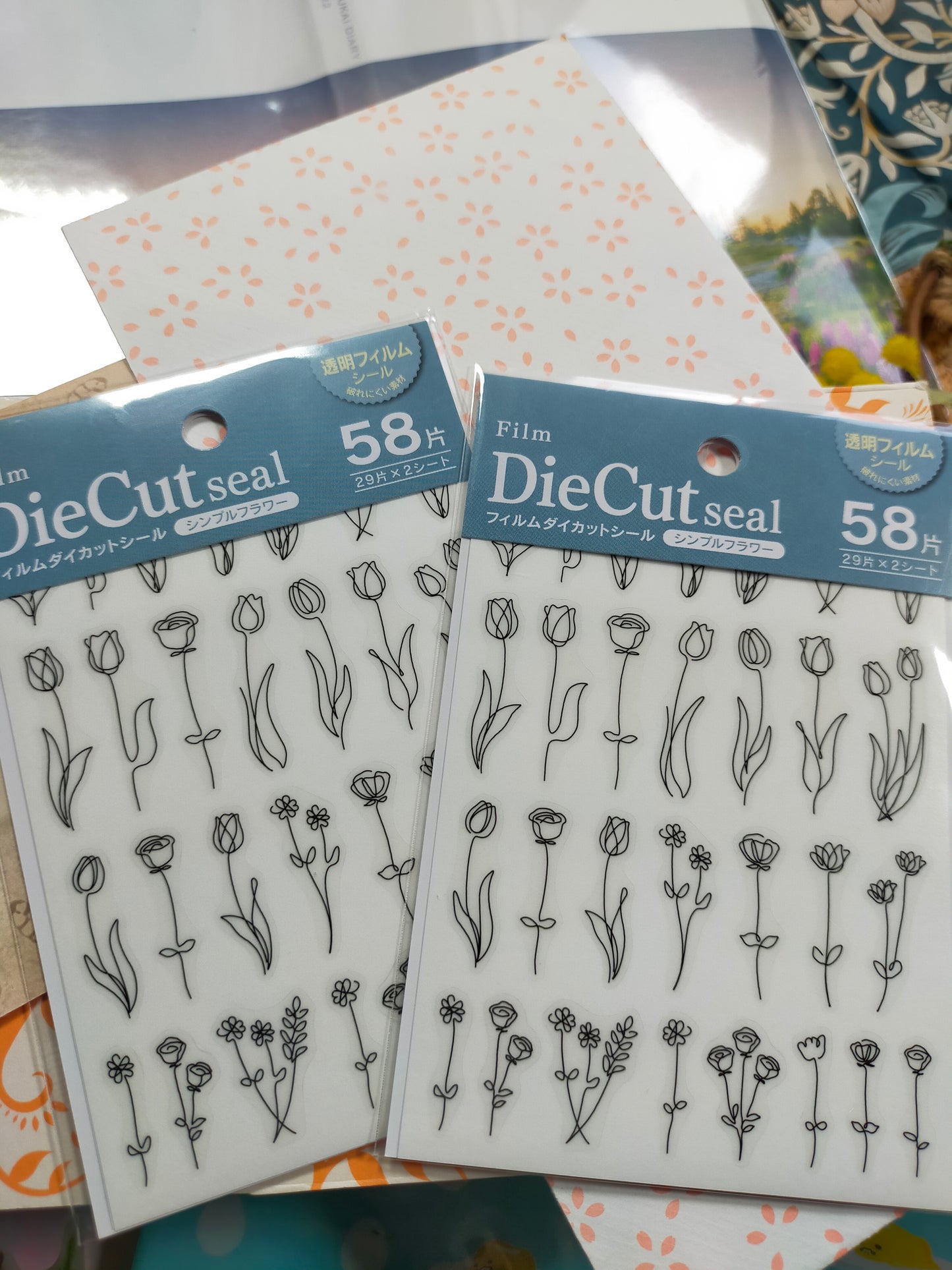 Die cut seal ,Kyowa_ Simple Flower 58 p / Small Flowers 224p