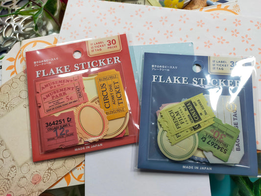 Flake Sticker Vintage Materials 10designs*3pieces,GAIA _ Red / Blue