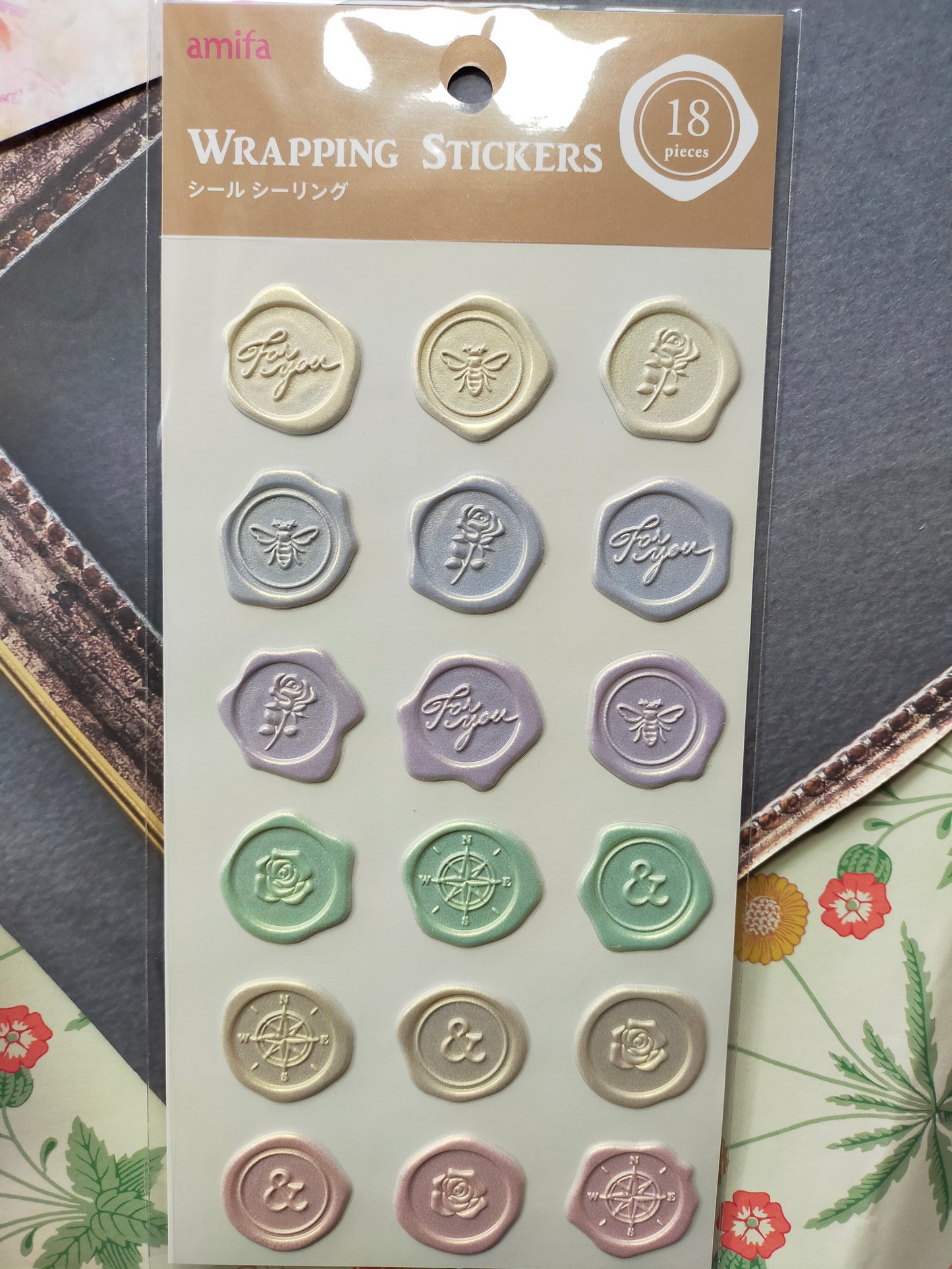 Amifa Seal Sealing 18pcss Big sticker _ Vivid color / Smoky color