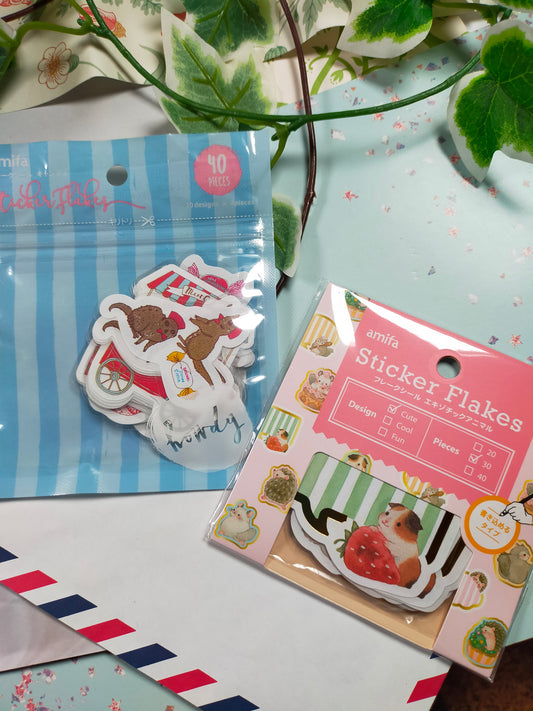 STICKER FLAKES Cute Animals , amifa_ Candy / Exotic Animals