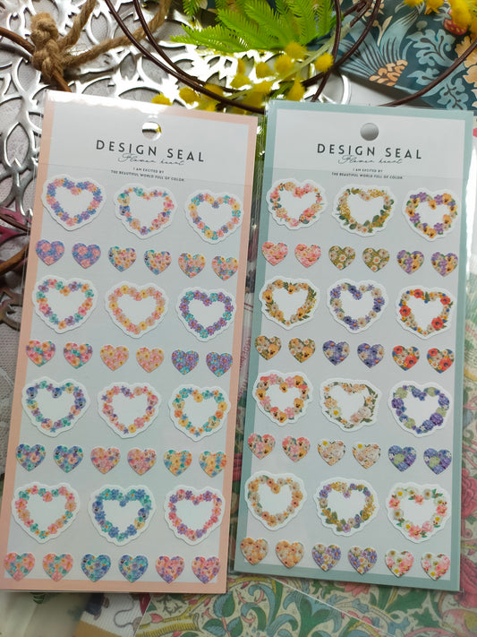 Design Seal Flower Heart, Synapse Japan_ Pink / Light blue