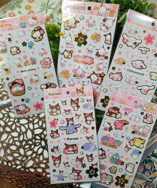 Sanrio characters Big sticker 2022 SAKURA _ Hello Kitty / Pochacco / Cinnamoroll / Kuromi / SANRIO CHARACTERS