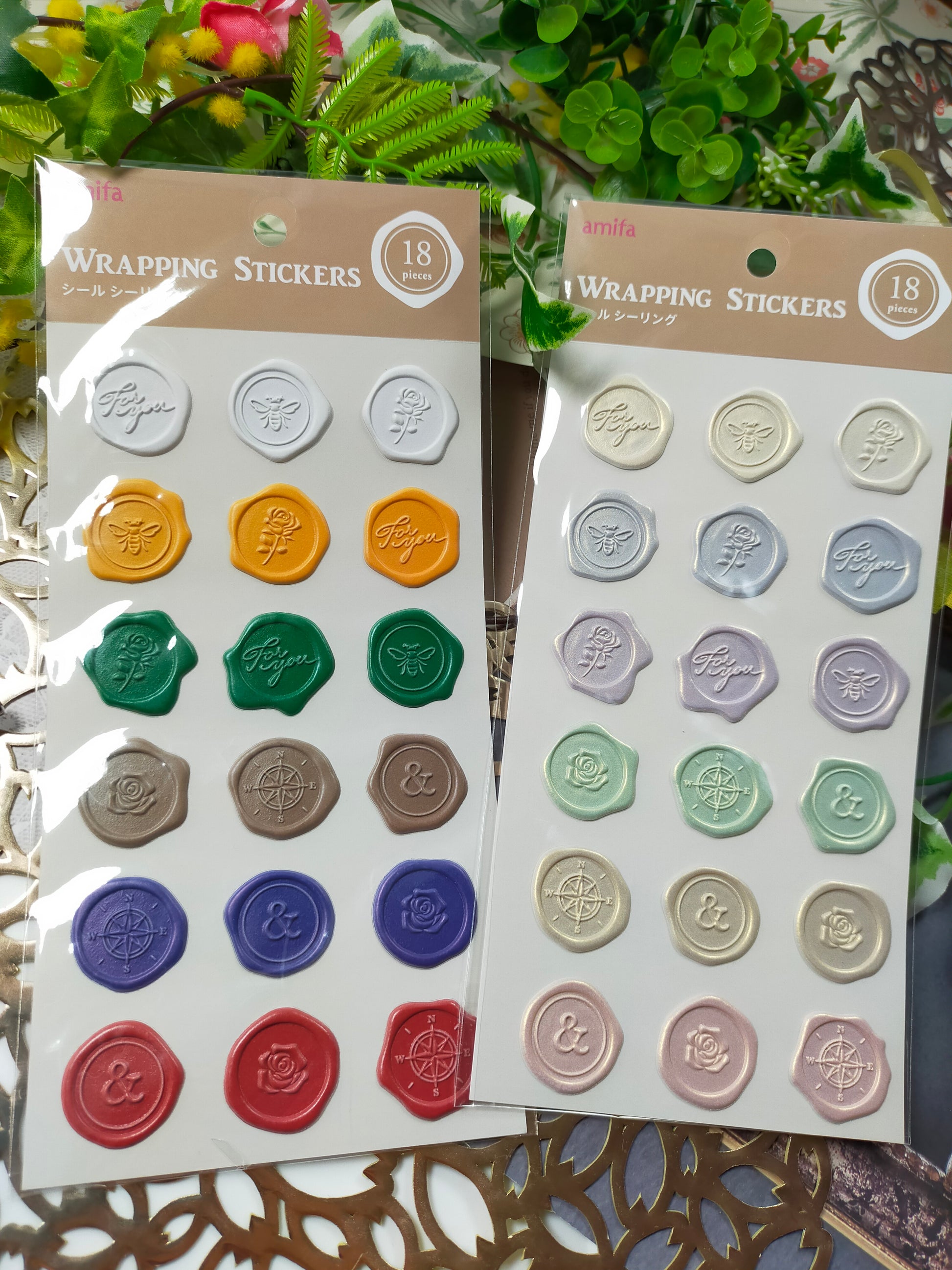 Amifa Seal Sealing 18pcss Big sticker _ Vivid color / Smoky color