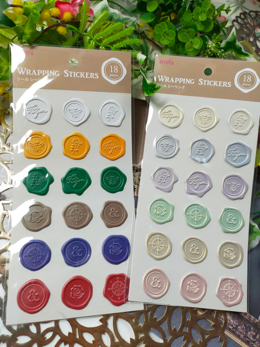 Amifa Seal Sealing 18pcss Big sticker _ Vivid color / Smoky color