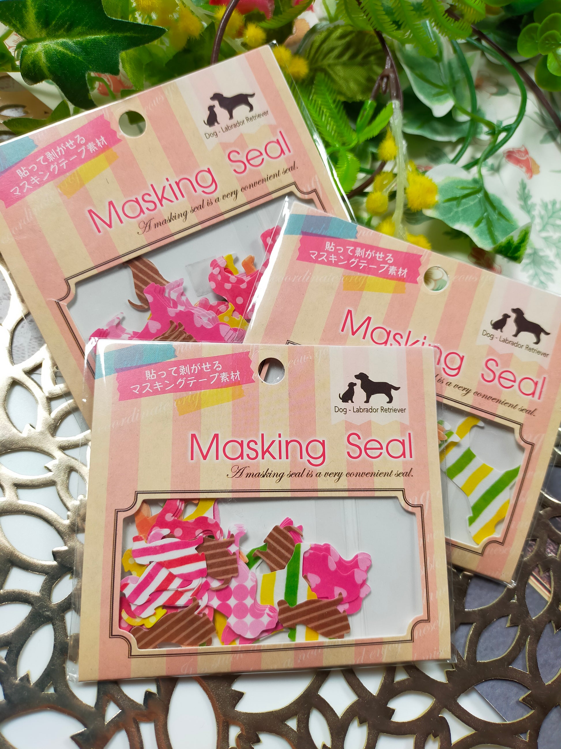 Masking Seal Dog 10designs*4pieces,Eagle Japan _ Labrador Retriever / Golden Retriever / Scottish Terrier / Pomeranian