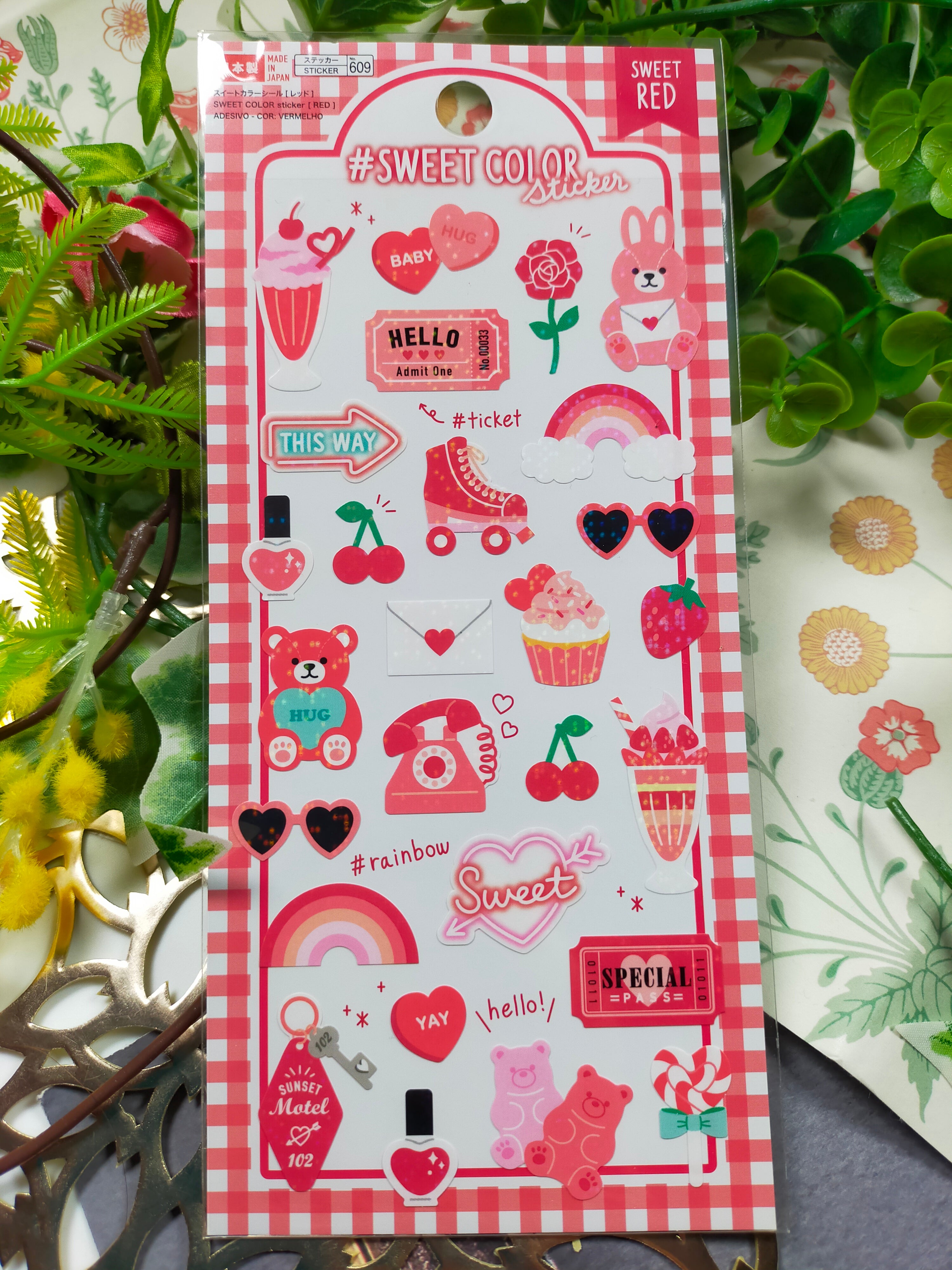 Petit sweet color stickers ,daiso _ Red / Pink / Orange / Yellow / Green /  Blue / Purple / white / Black