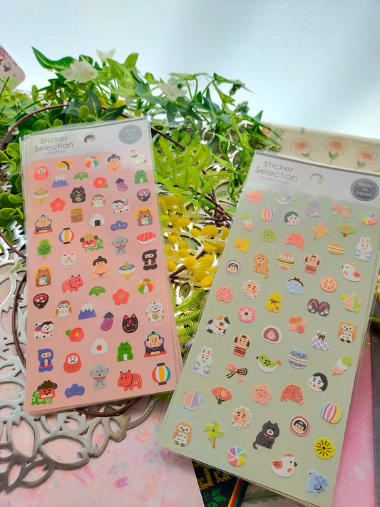 Sticker Selection Japanese Accessories,GAIA_ Pink /Green