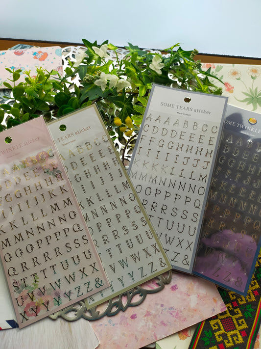 SOME TWINKLE sticker Alphabet, GAIA_ Pink / Yellow / Light Blue / Dark blue