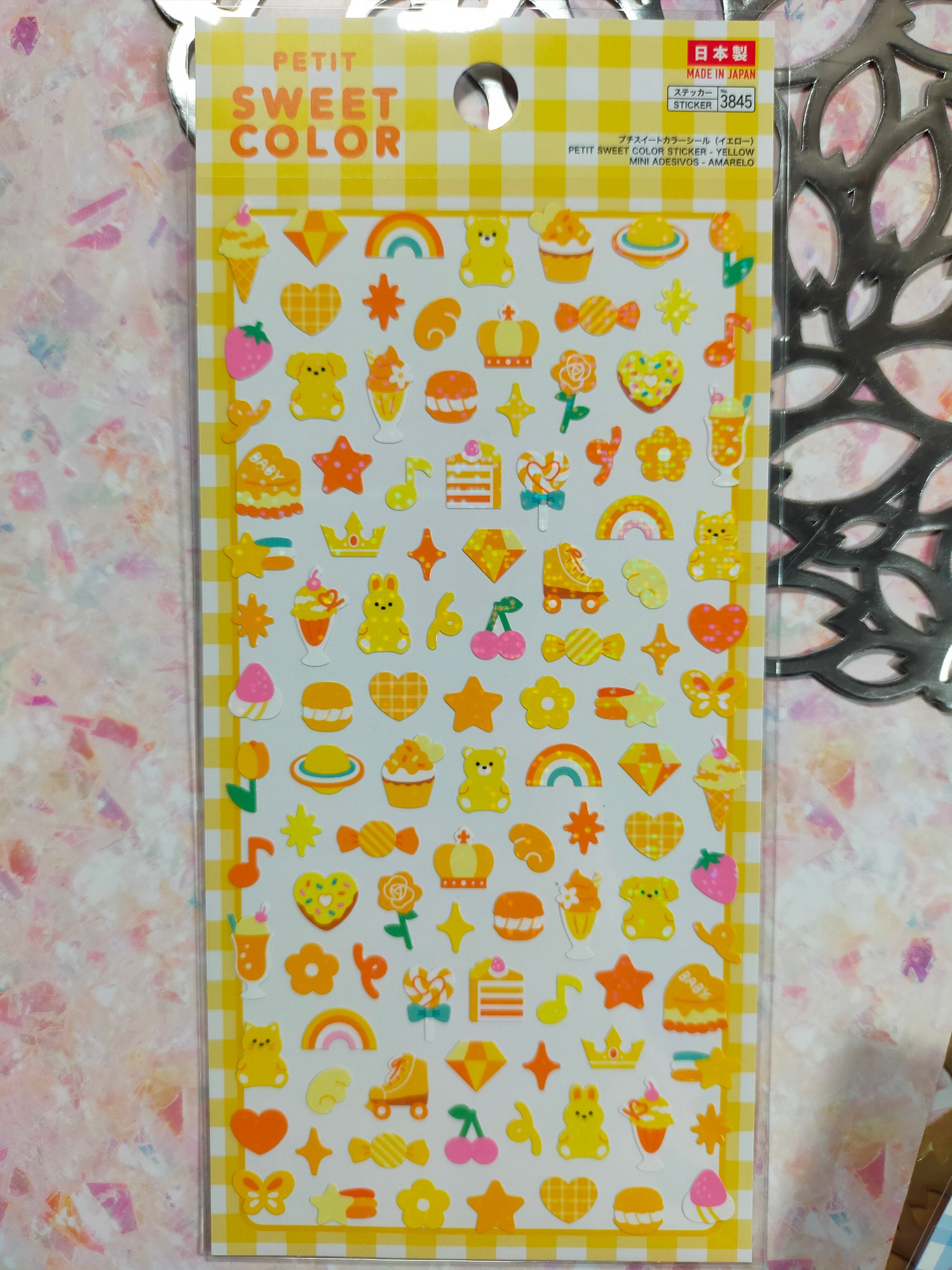 Petit sweet color stickers ,daiso _ Red / Pink / Orange / Yellow / Green / Blue / Purple / white / Black