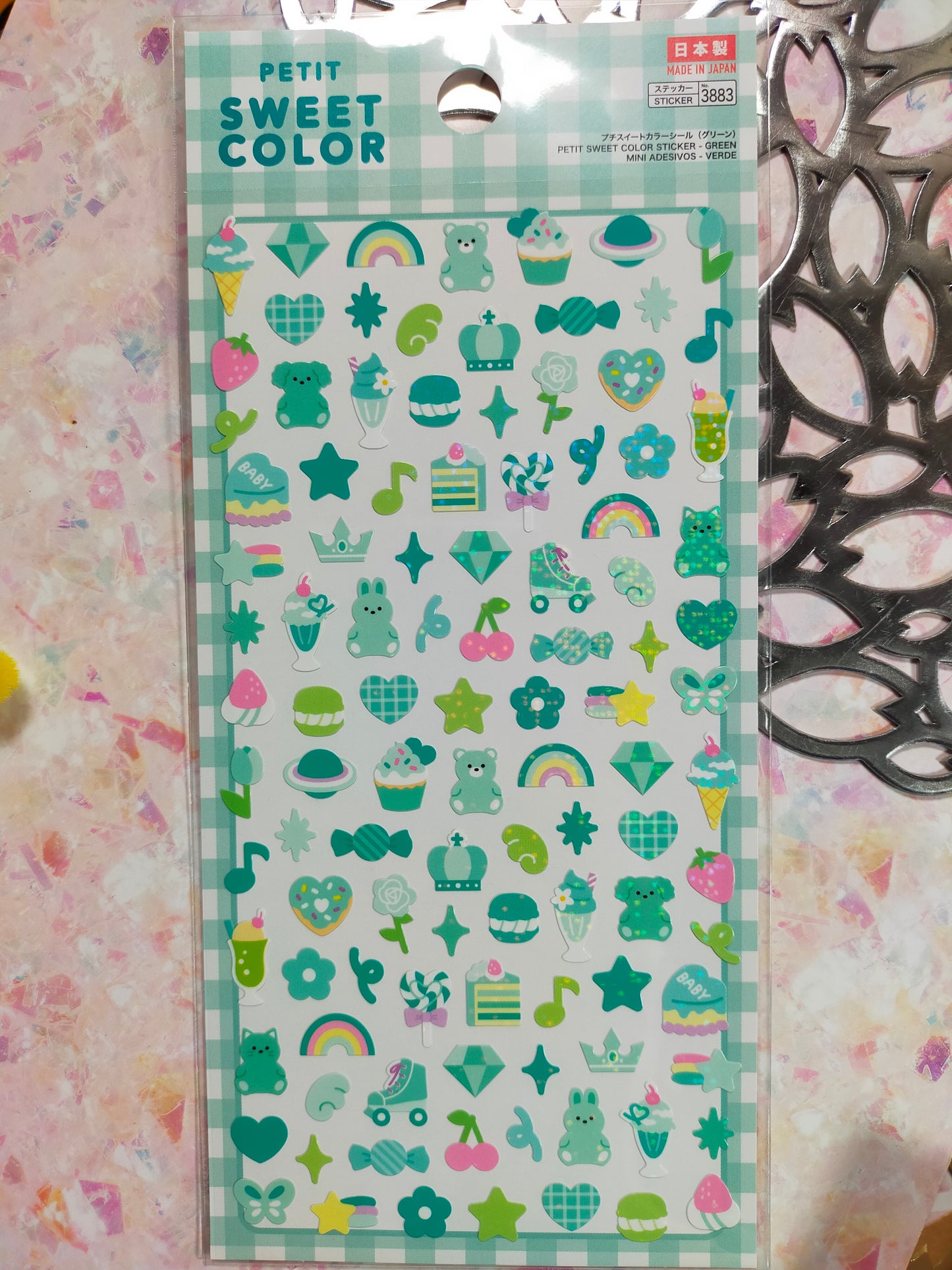 Petit sweet color stickers ,daiso _ Red / Pink / Orange / Yellow / Green / Blue / Purple / white / Black