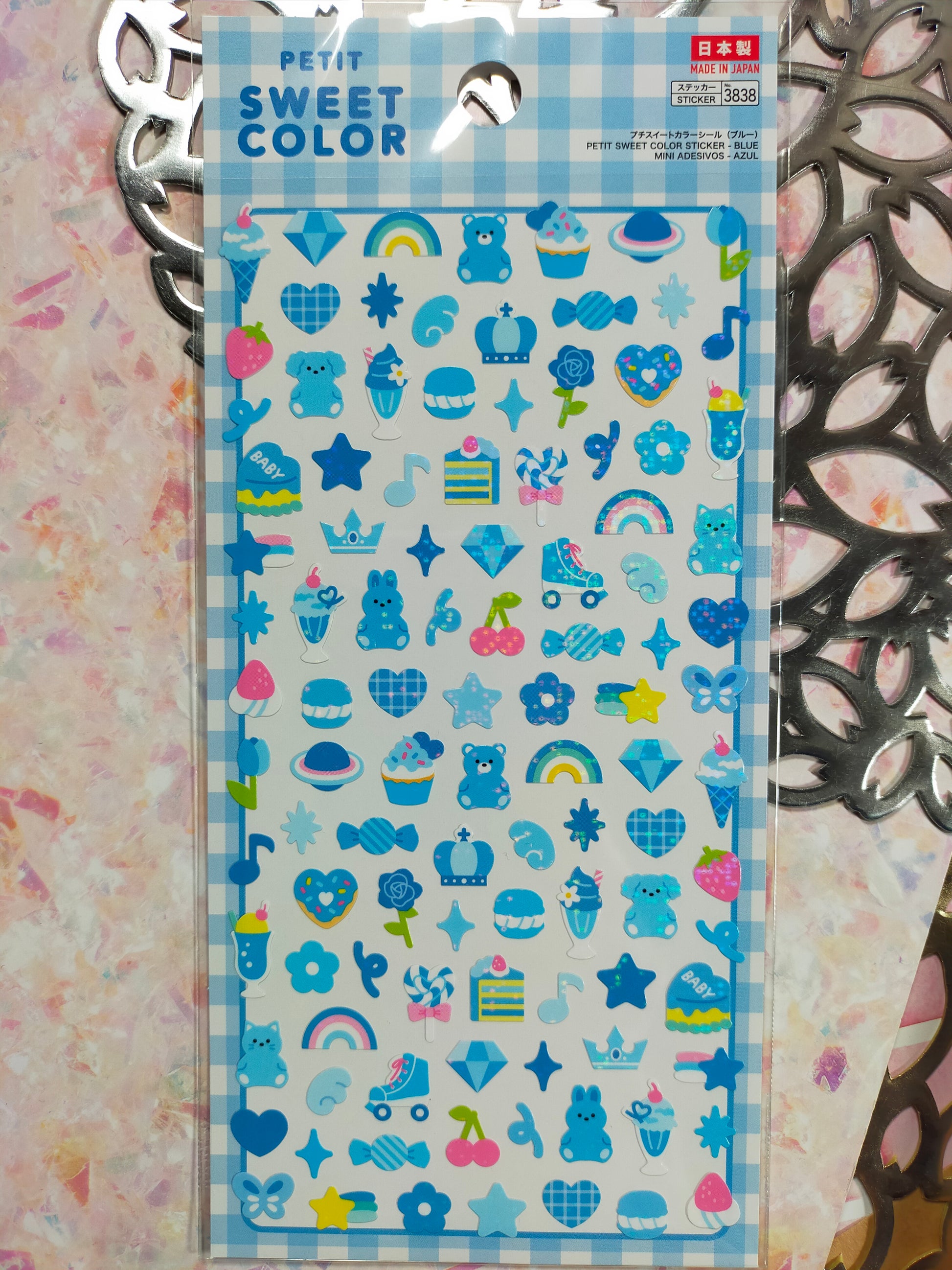 Petit sweet color stickers ,daiso _ Red / Pink / Orange / Yellow / Green / Blue / Purple / white / Black