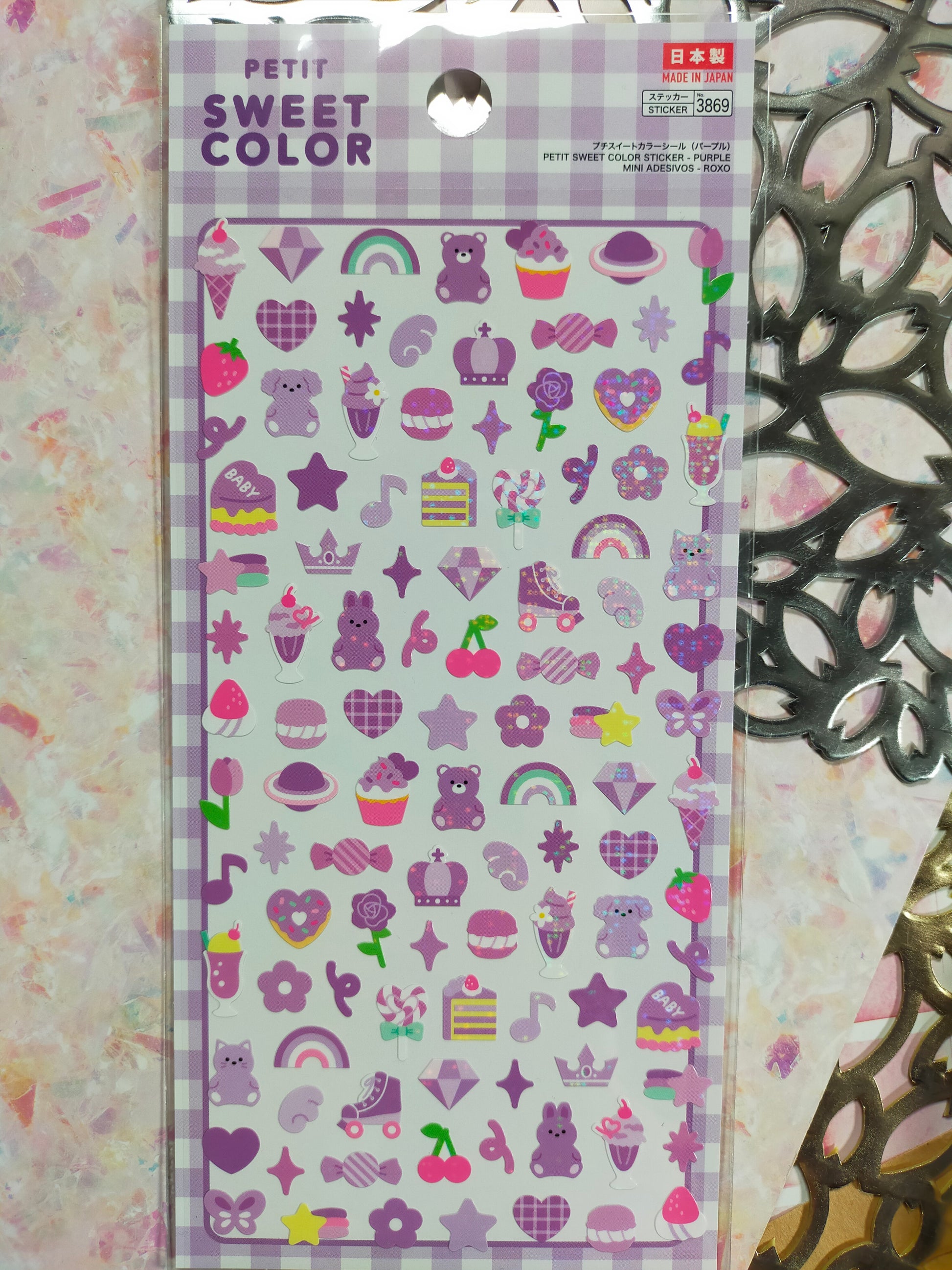 Petit sweet color stickers ,daiso _ Red / Pink / Orange / Yellow / Green / Blue / Purple / white / Black