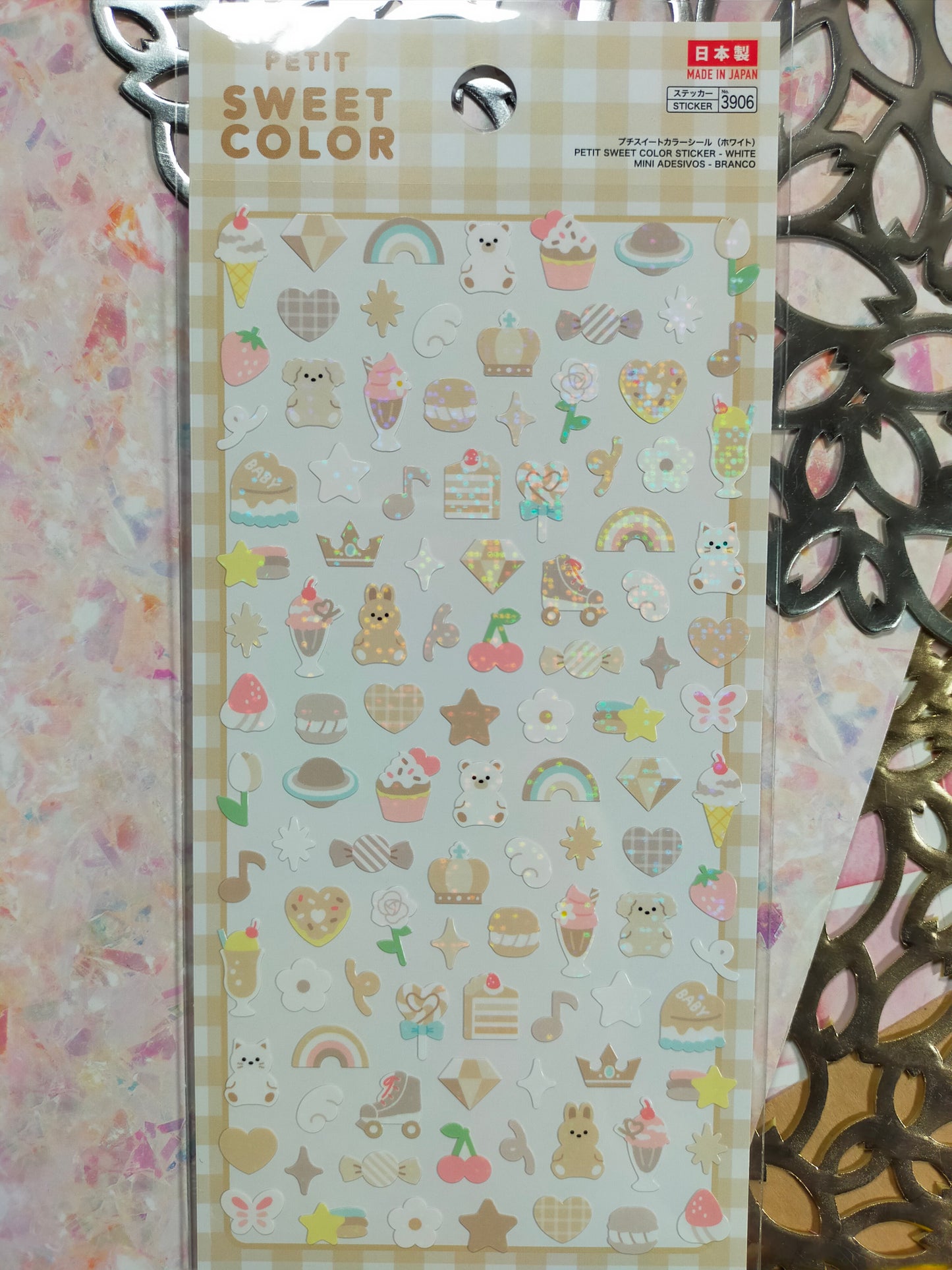 Petit sweet color stickers ,daiso _ Red / Pink / Orange / Yellow / Green / Blue / Purple / white / Black