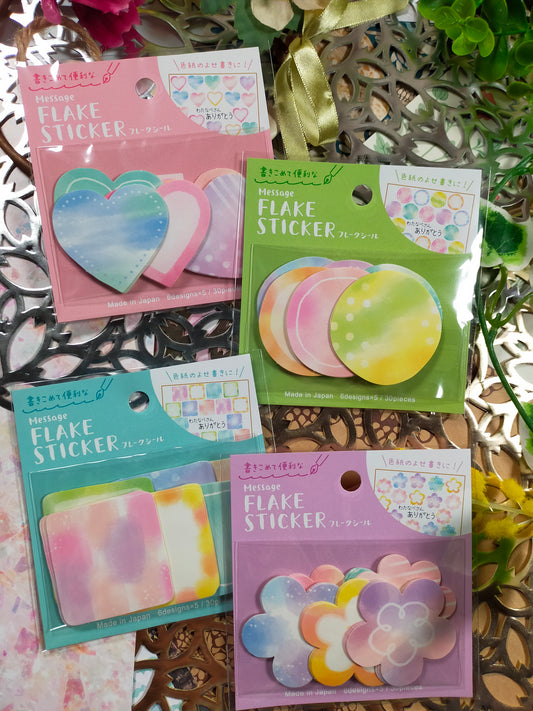 Flake Sticker Message Sticker 6designs*5pieces,GAIA _ Heart / Circle / Square / Flower