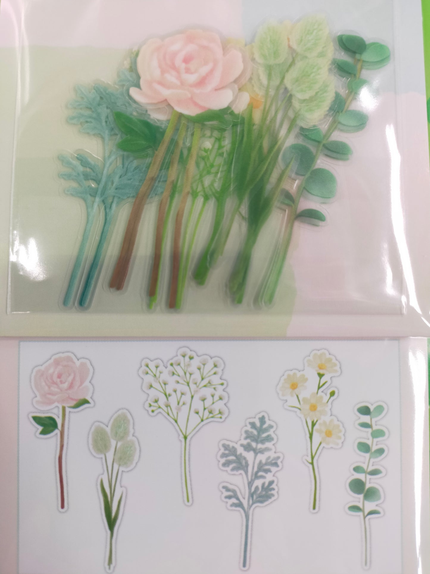 Flake Sticker Precious Flower 6designs*4pieces ,GAIA_Red and Pink / Orange and Yellow / Blue and Purple / Pink and whiteYellow