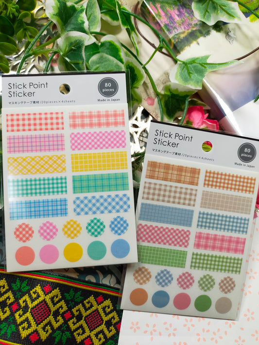 Point Sticker ,GAIA_Milky Check 80p / Smoky Checks 80p