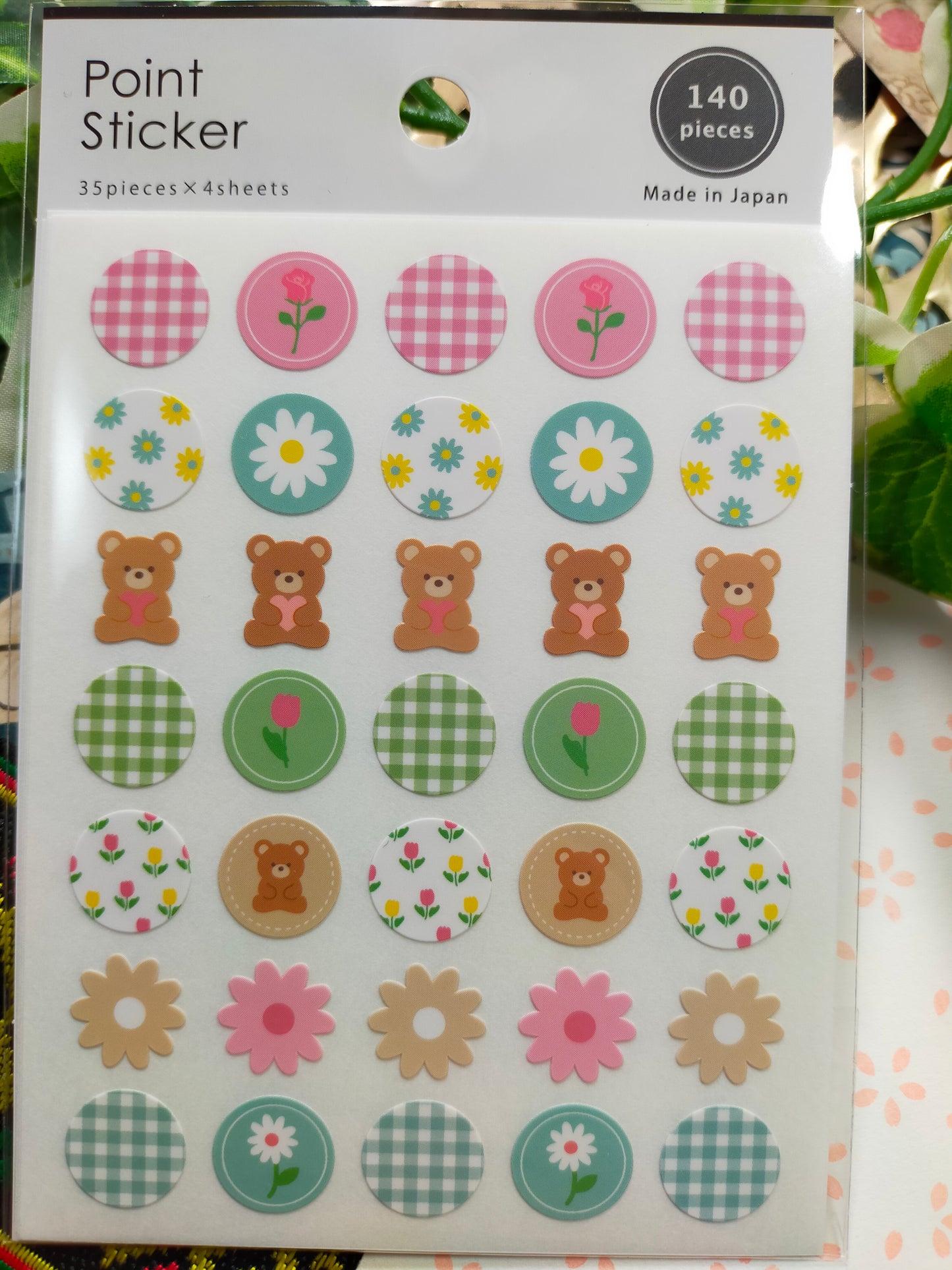 Point Sticker ,GAIA_ Bear Gray Circle Bear 140p / Milky Circle Bear Milky Circle140p