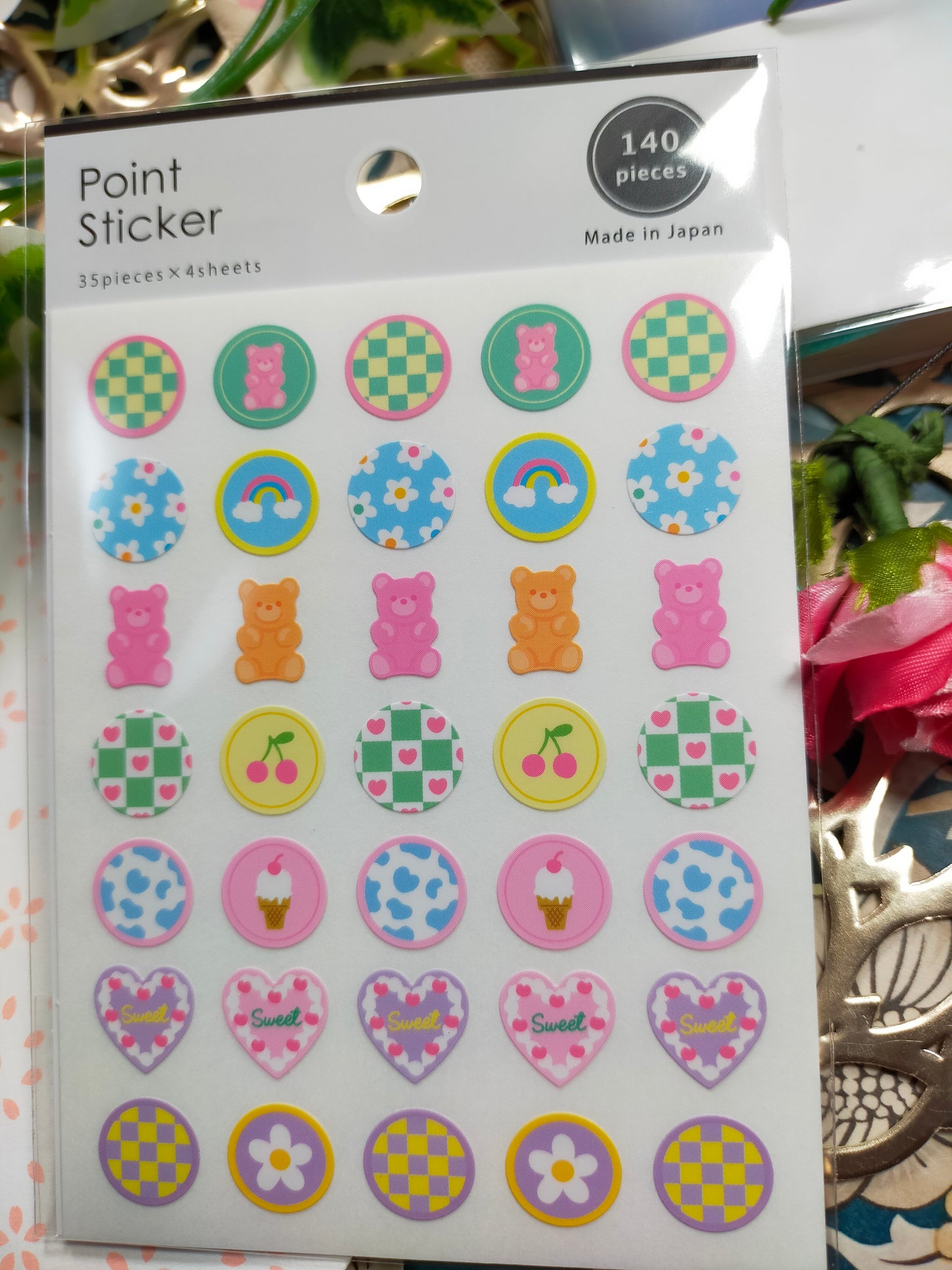 Point Sticker ,GAIA_ Bear Gray Circle Bear 140p / Milky Circle Bear Milky Circle140p