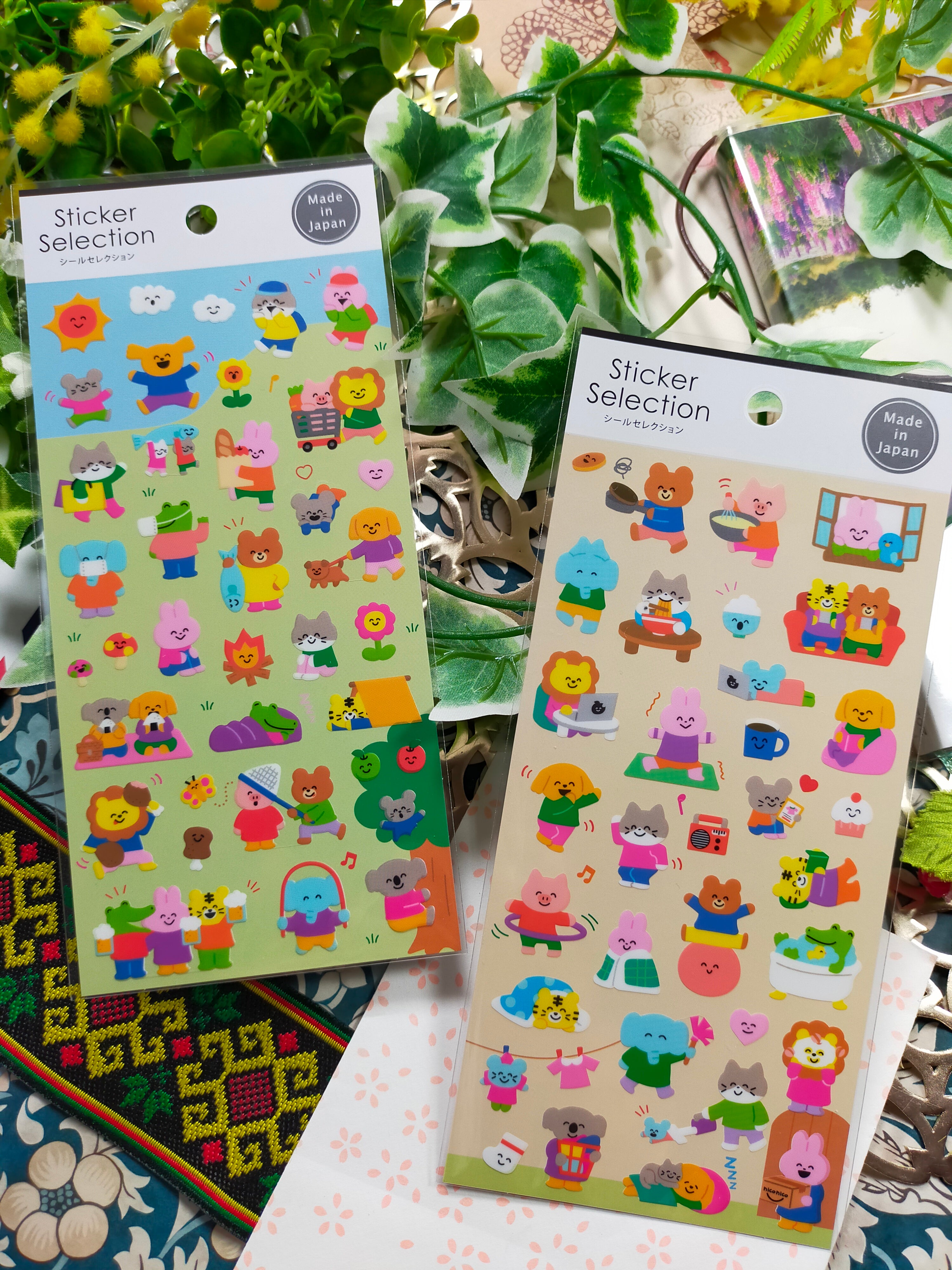 Sticker Selection Japanese Accessories,GAIA_ Pink /Green