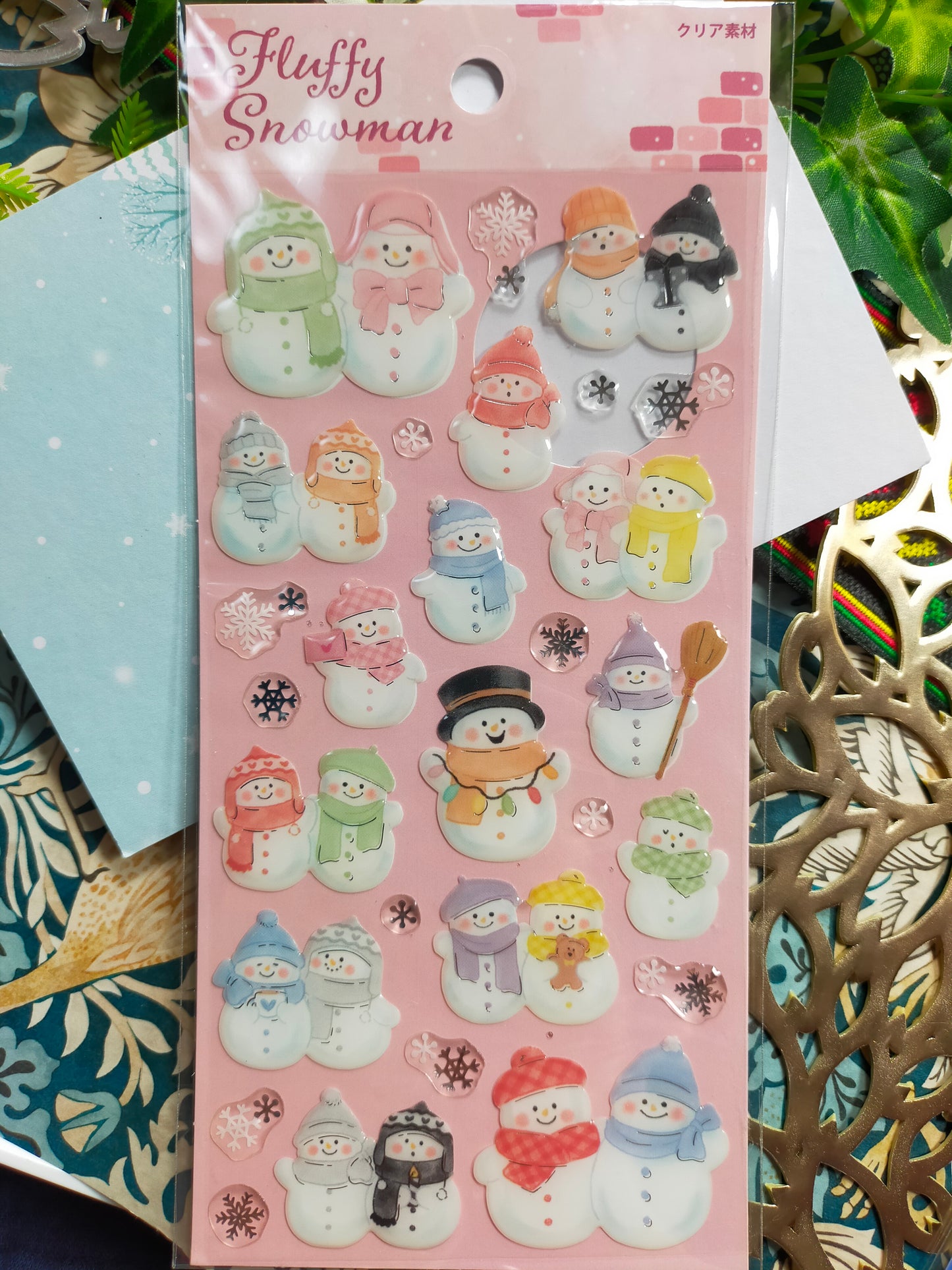 Snowman 3D Sticker, GAIA_ Light Purple /Pink /Blue