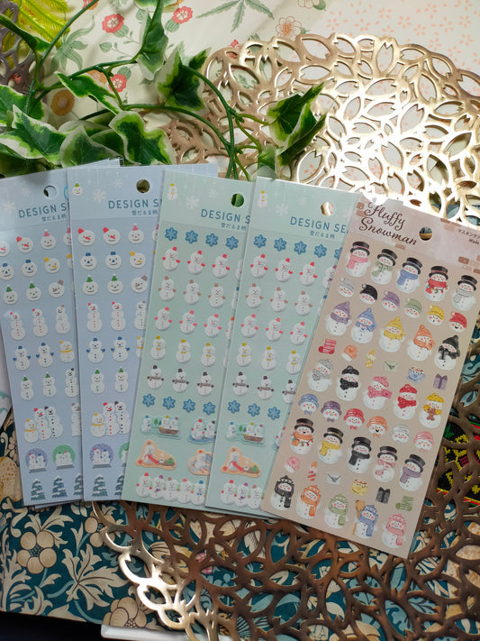 Snowman Pattern Sticker,GAIA, Synapse Japan _ Light blue / Light green / Light Pink