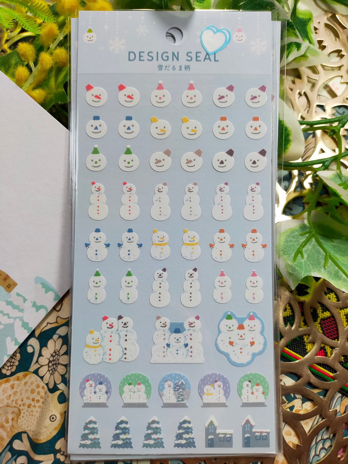Snowman Pattern Sticker,GAIA, Synapse Japan _ Light blue / Light green / Light Pink