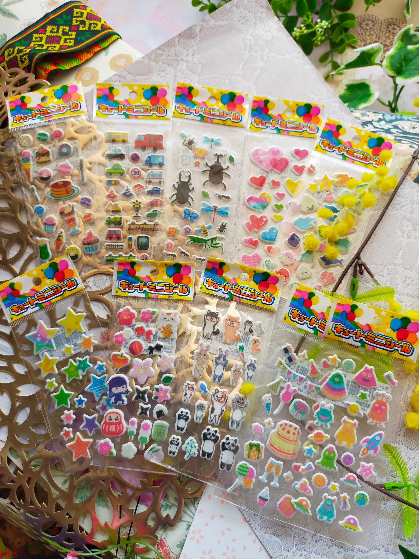 Value  set 3D Cute Mini sheet  stickers  10 Set