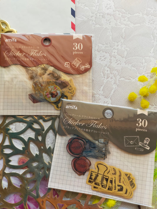 STICKER FLAKES Classical Stool , amifa _ Red /Black