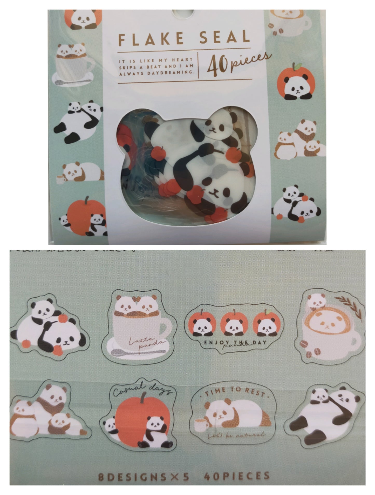 STICKER FLAKES Panda pattern, Synapse Japan