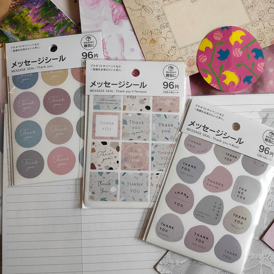 Thank you Colorful Stickers 96 piece,Kyowa_Round 96p /Terrazzo 96p /Multi 96p