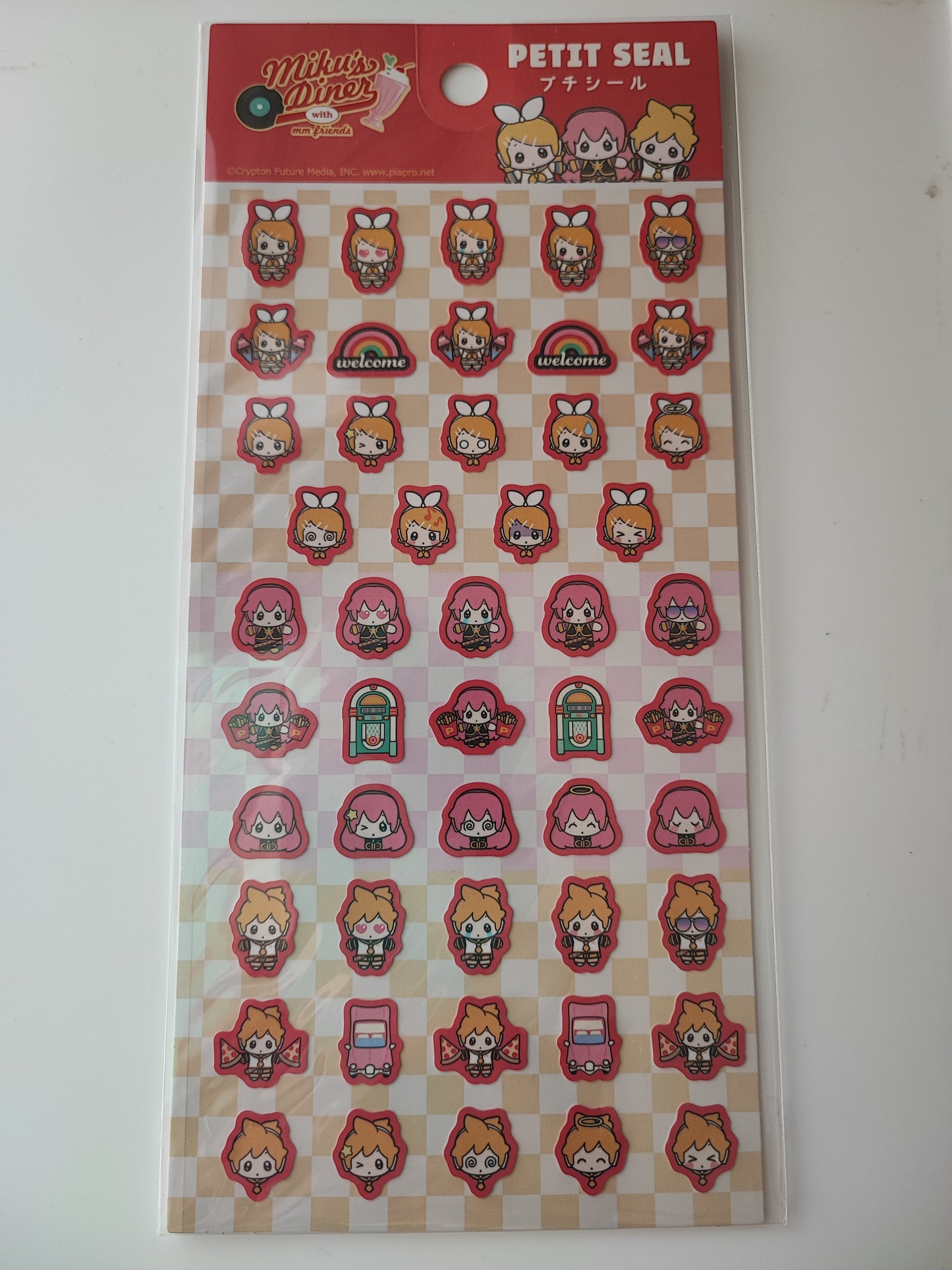 Hatsune Miku's diner Sheet Sticker Petit Seal, Synapse Japan_ Green / Red