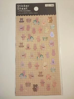 exclusive J.R Sparking Colors  Green /Unicorn Glitter sticker 4/ Little Animals Rabbit