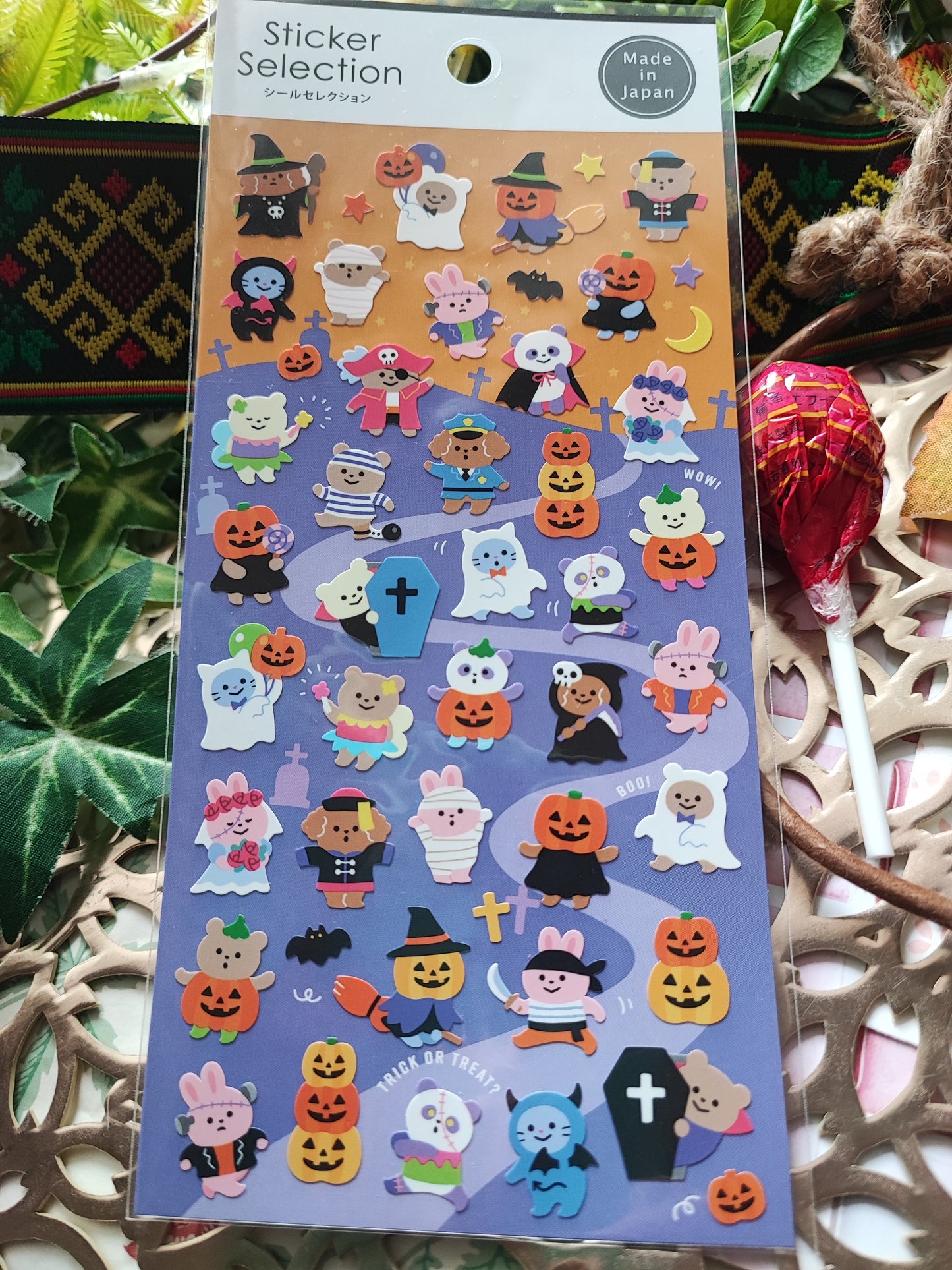 Sticker Selection Halloween ,GAIA_Orange purple/ Light Purple/ White