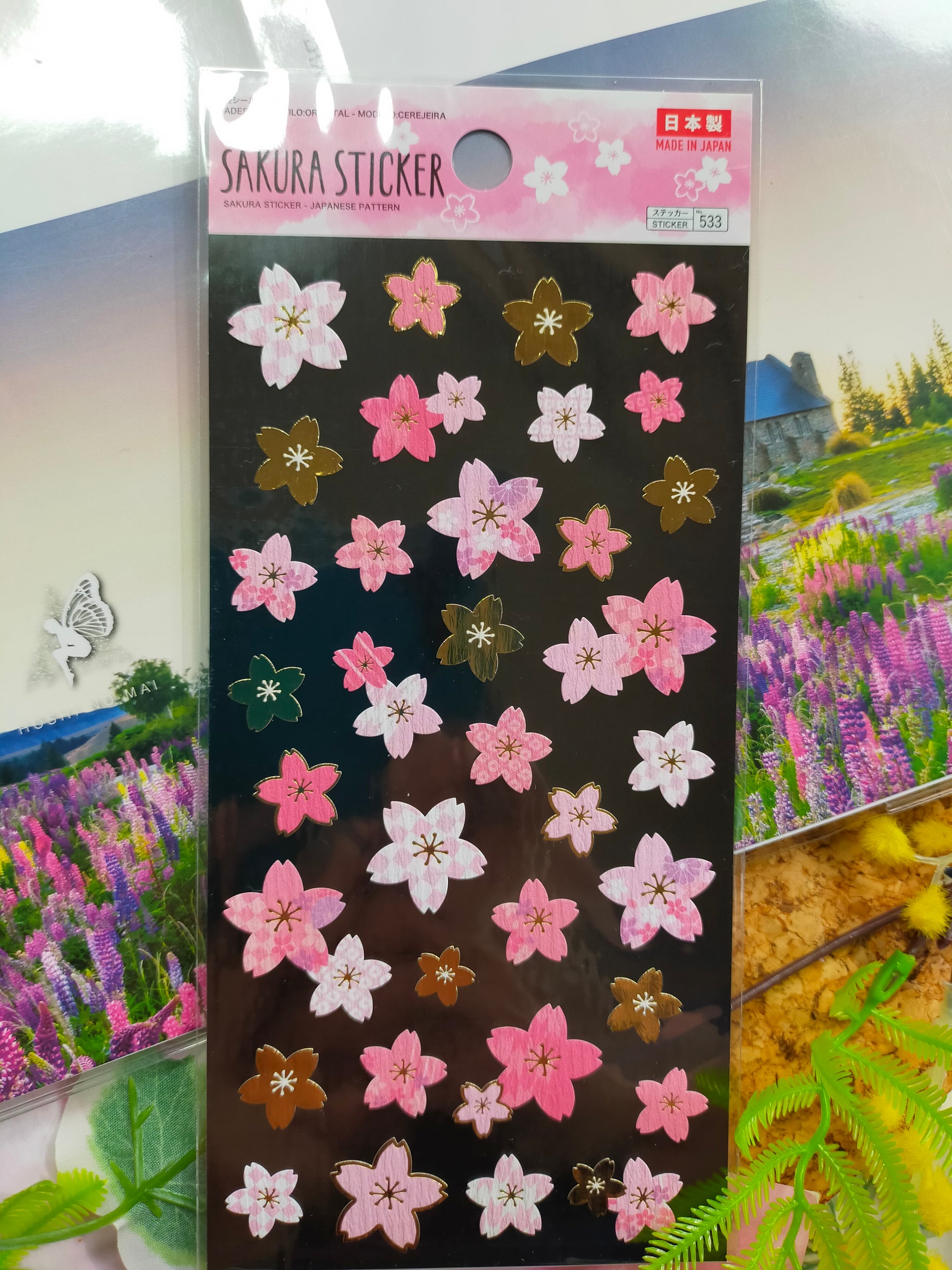 Spring Stickers black, daiso_Sakura / Ume