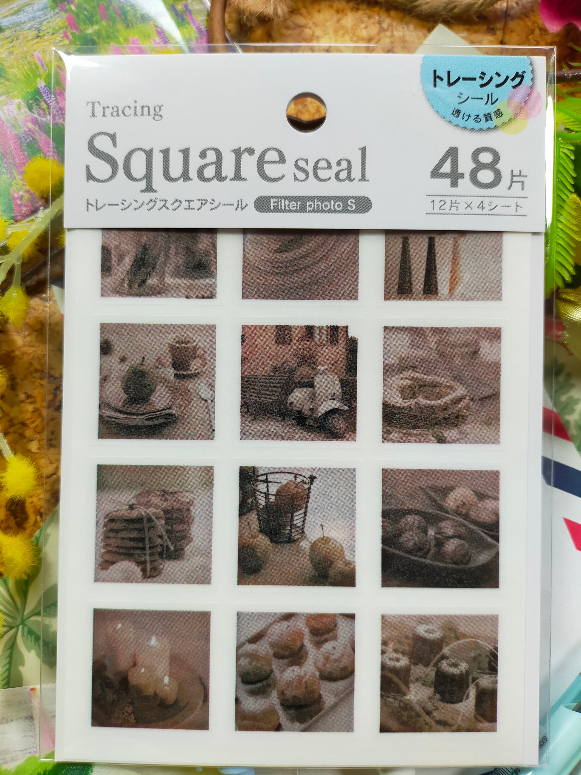 Tracing Square Seal Filter photo ,Kyowa_ Red 48p / Blue 48p / Brown 48p