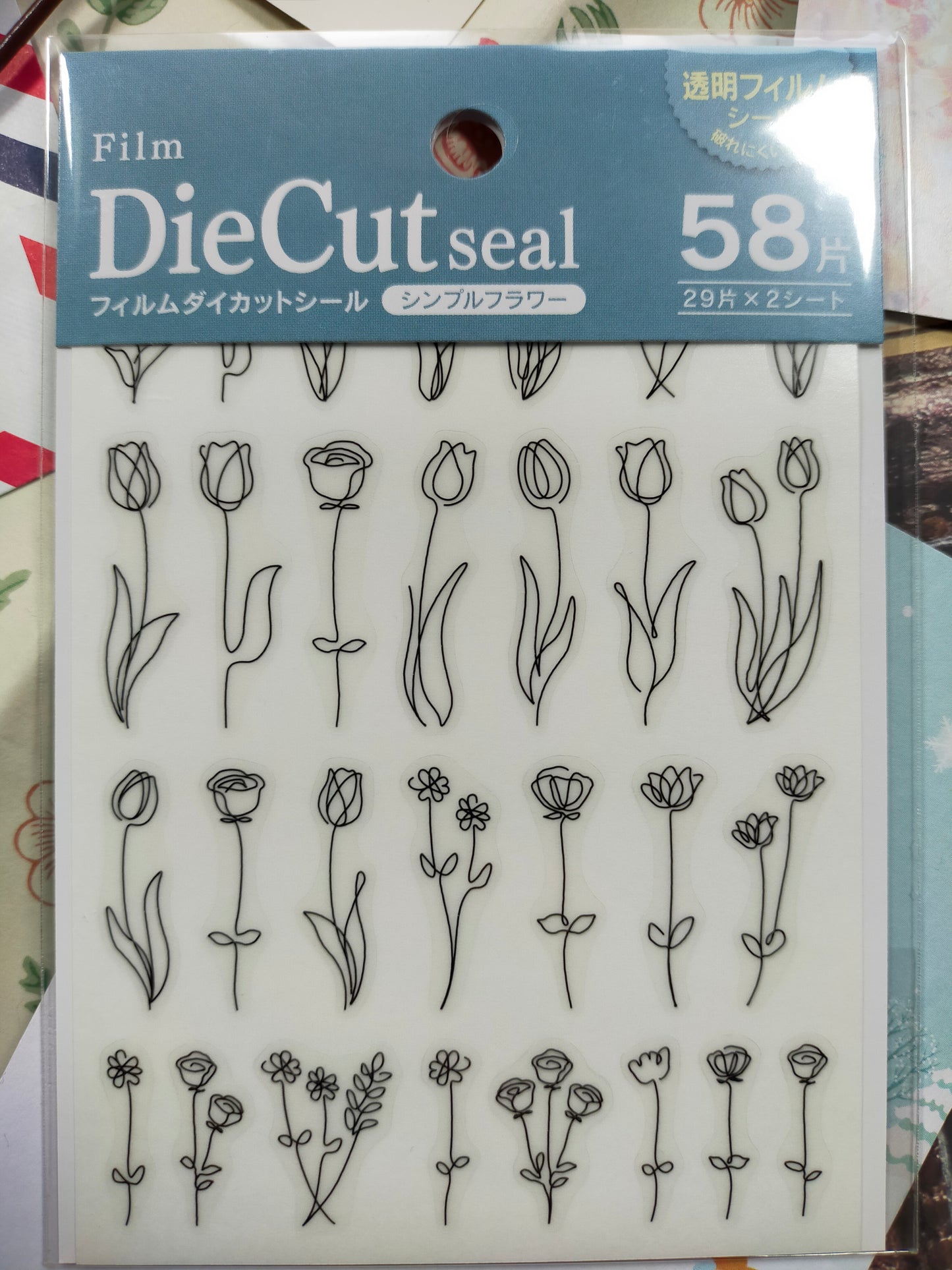 Die cut seal ,Kyowa_ Simple Flower 58 p / Small Flowers 224p
