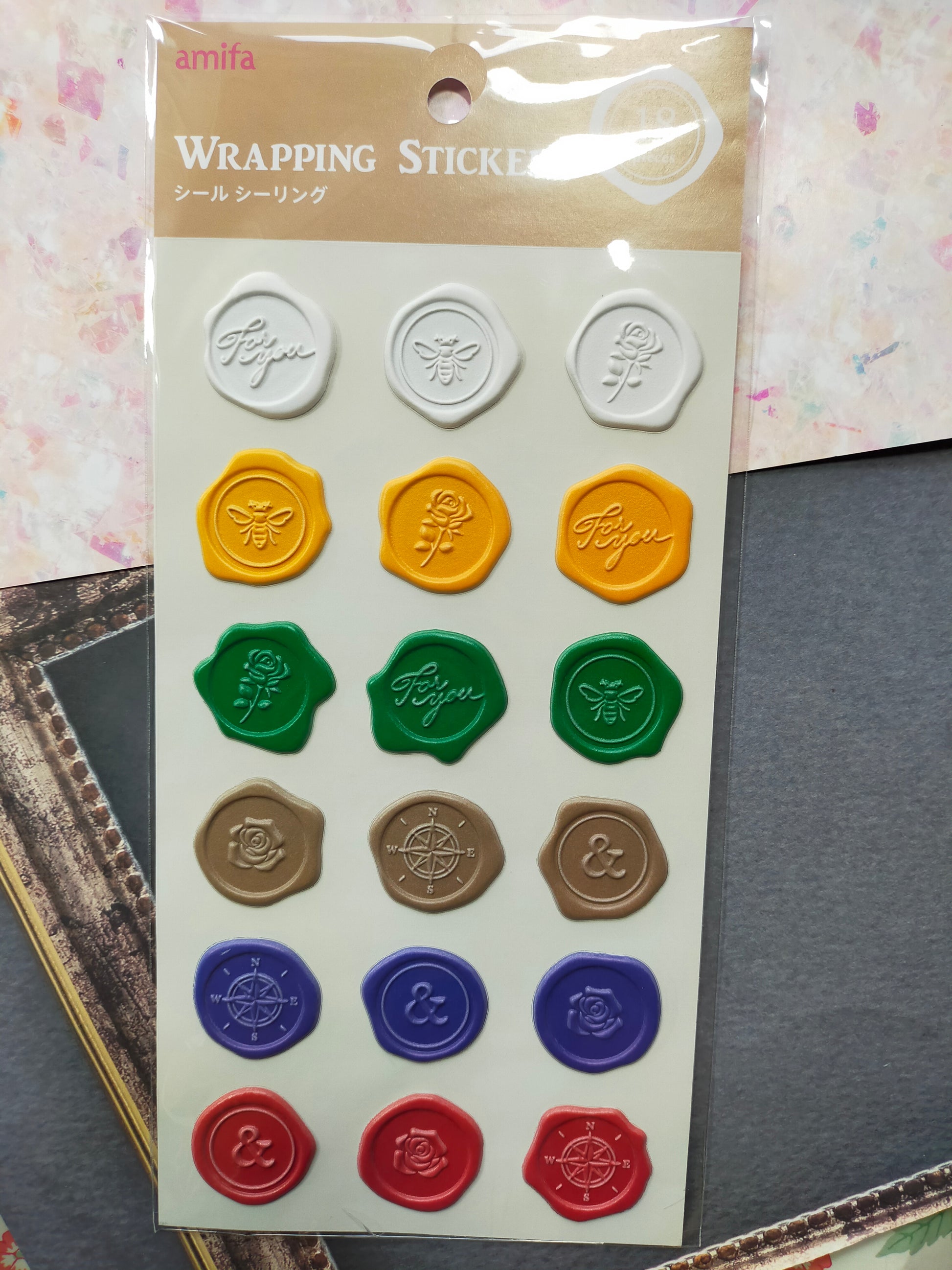 Amifa Seal Sealing 18pcss Big sticker _ Vivid color / Smoky color